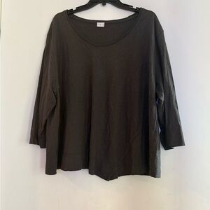 Poetry Boxy Fit Lagenlook Hemp And Cotton Blend Blouse Size 18